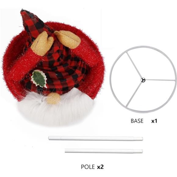 Lighted Christmas Decorations, Pre-Lit Pop Up Plush Xmas Gnome with Lights - Picture 6 of 6